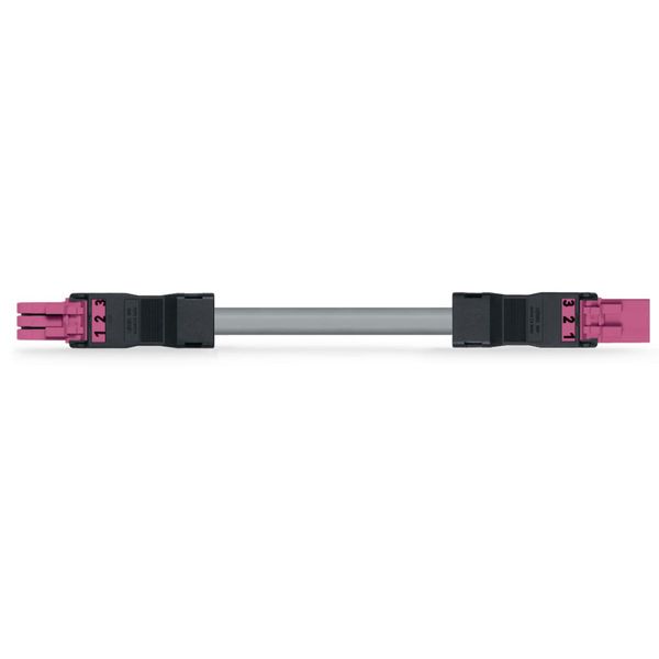 pre-assembled interconnecting cable Socket/plug 3-pole pink image 2