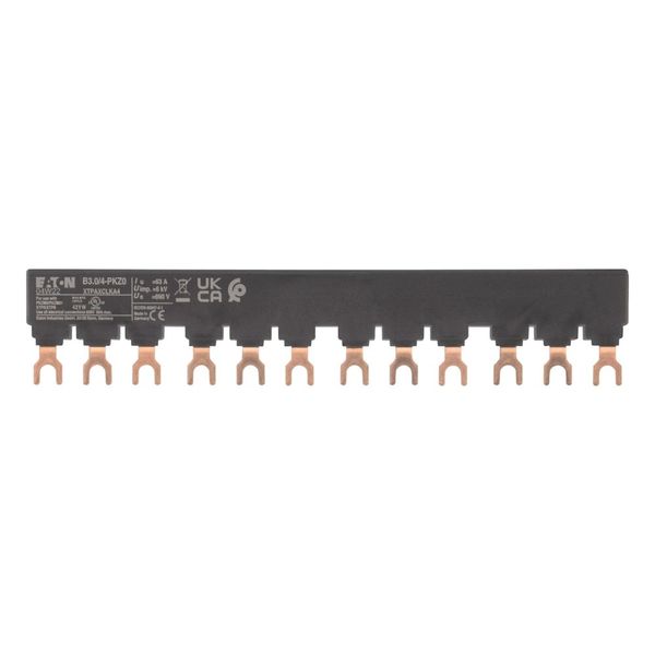 Three-phase busbar link, Circuit-breaker: 4, 180 mm, For PKZM0-... or PKE12, PKE32 without side mounted auxiliary contacts or voltage releases image 4