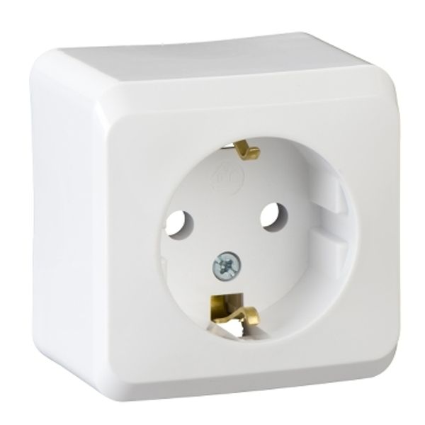 PRIMA - single socket outlet with side earth - 16A, white image 3