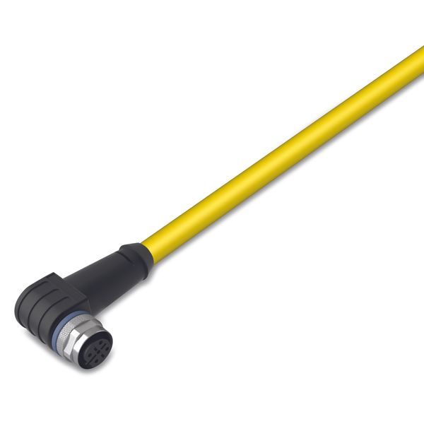 System bus cable M12B socket angled 5-pole yellow image 1