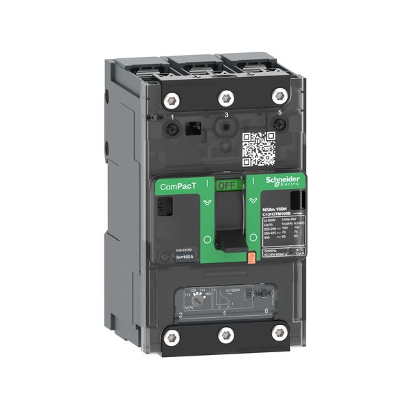 Circuit breaker, ComPacT NSXm 100E, 16kA/415VAC, 3 poles, TMD trip unit 63A, lugs/busbars image 3