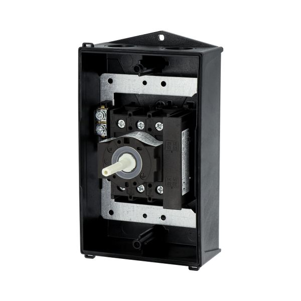 Main switch, P1, 25 A, surface mounting, 3 pole, 1 N/O, 1 N/C, Emergency switching off function, Lockable in the 0 (Off) position, hard knockout versi image 25