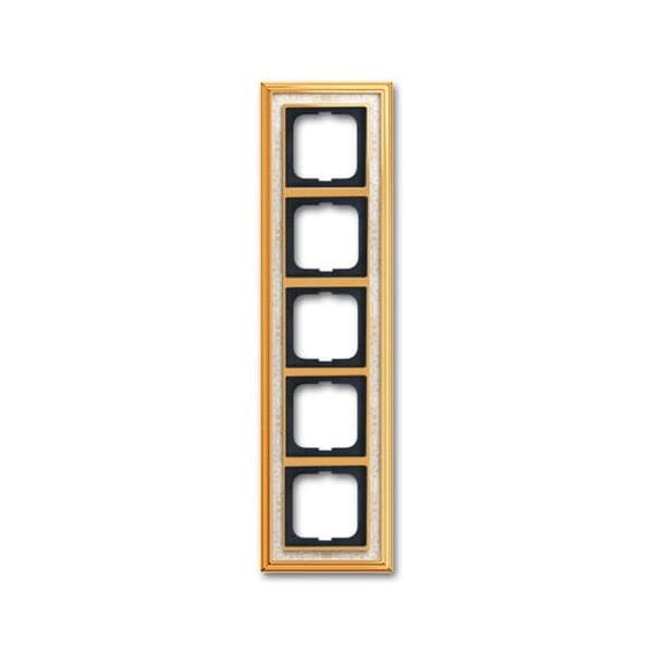 1725-836-500 Cover Frame Busch-dynasty® polished brass decor ivory white image 1