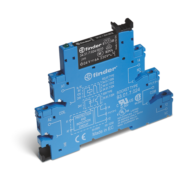 Rel. interface EMR screw 6,2mm.1CO 6A/60VDC/SEN/AgNi (38.51.7.060.0050) image 2