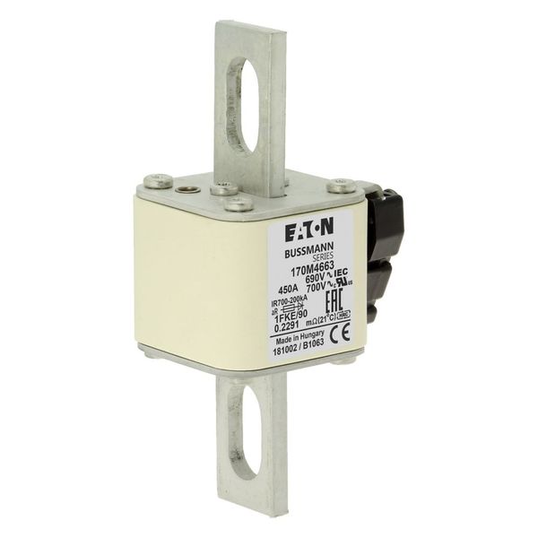 Fuse-link, high speed, 450 A, AC 690 V, size 1, 53 x 69 x 136 mm, aR, IEC, UL, single indicator image 18