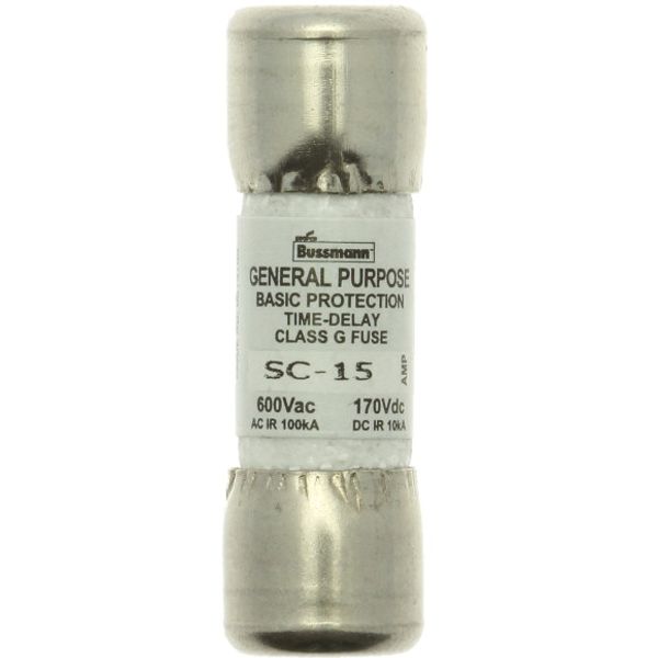 Fuse-link, low voltage, 15 A, AC 600 V, DC 170 V, 33.3 x 10.4 mm, G, UL, CSA, time-delay image 2