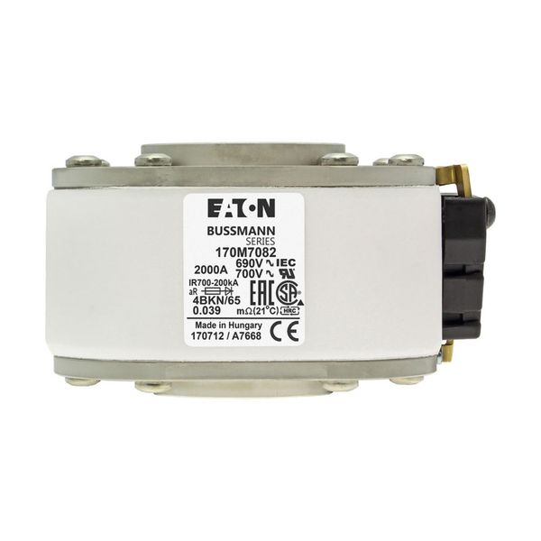 Fuse-link, high speed, 2000 A, AC 690 V, size 4, aR, IEC, UL, single indicator image 2