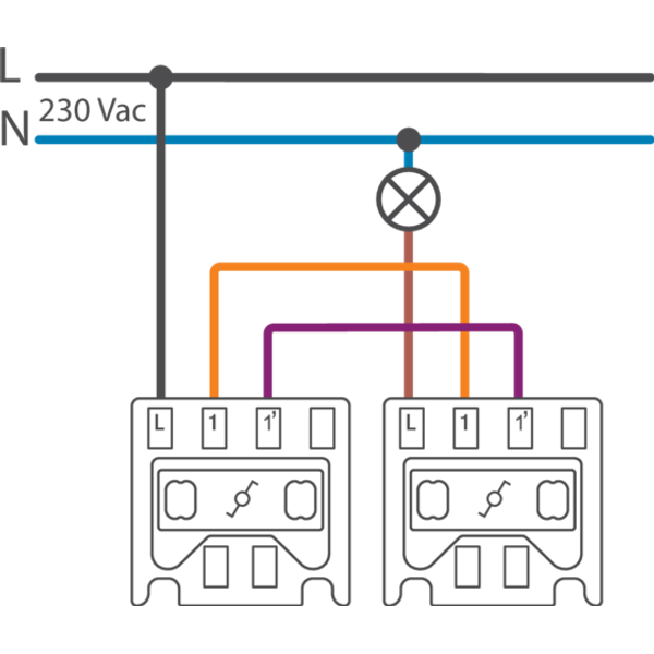 Splashproof two-way switch 10 AX/250 Vac with plug-in terminals, black image 2