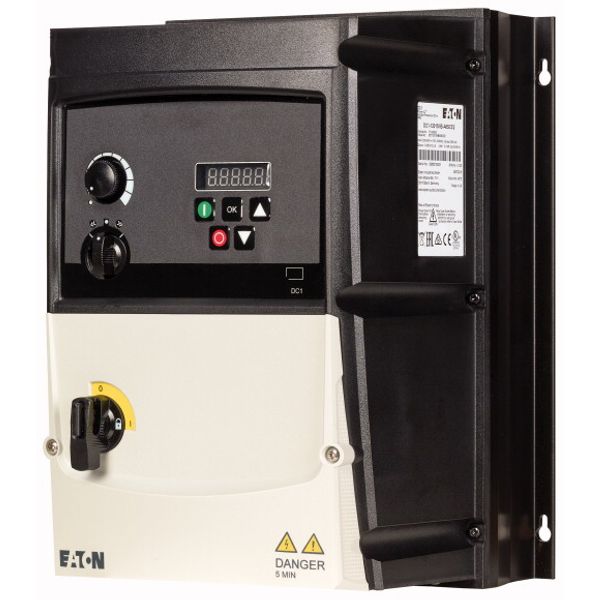 Variable frequency drive, 230 V AC, 1-phase, 15.3 A, 4 kW, IP66/NEMA 4X, Radio interference suppression filter, Brake chopper, 7-digital display assem image 2