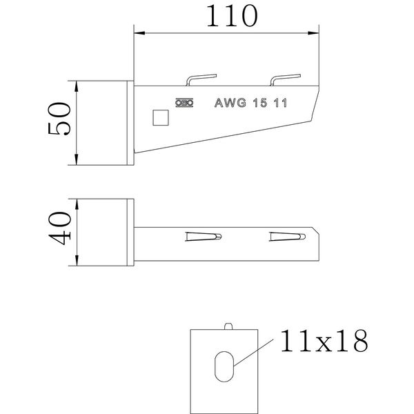 AW G 15 11 FT Wall and support bracket for mesh cable tray B110mm image 2