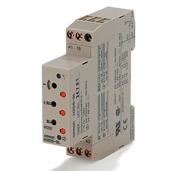 Timer, DIN rail mounting, 17.5 mm, 24-230 VAC/24-48 VDC, on/flicker-on image 5