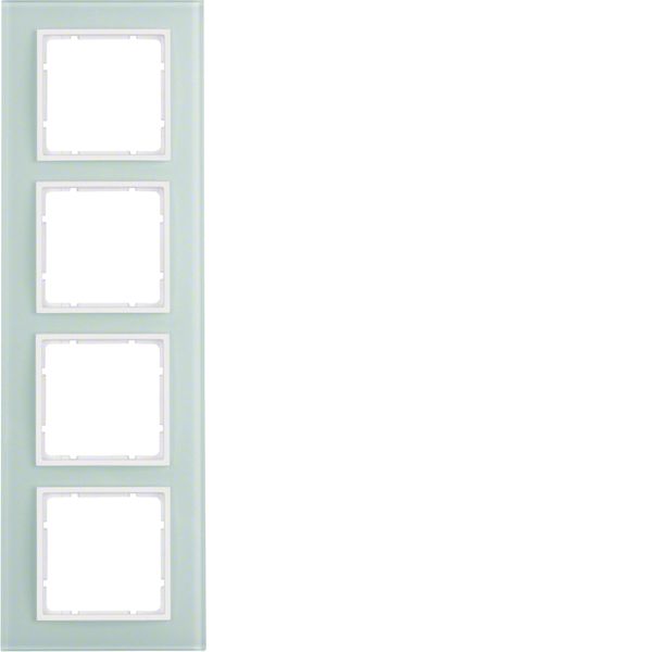 Glass frame 4gang, B.7, p. white/p. white matt image 1