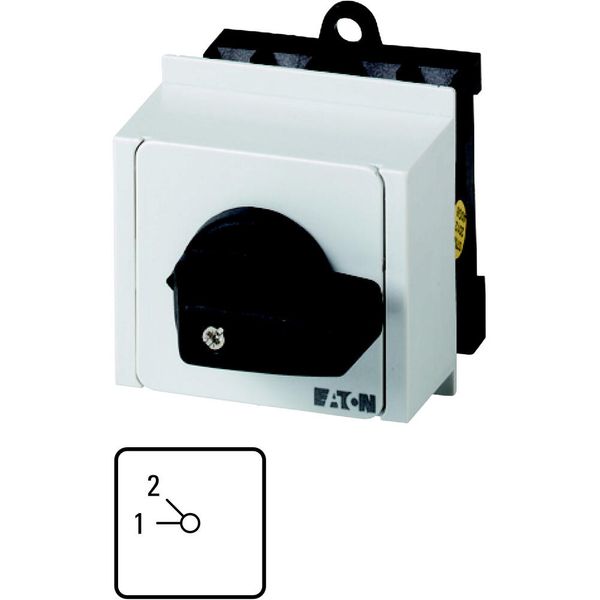 Step switches, T0, 20 A, service distribution board mounting, 2 contact unit(s), Contacts: 4, 45 °, maintained, Without 0 (Off) position, 1-2, Design image 21