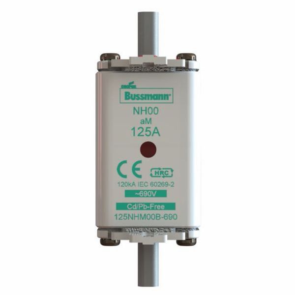 Fuse-link, low voltage, 100 A, AC 690 V, NH00, aM, IEC, dual indicator image 1