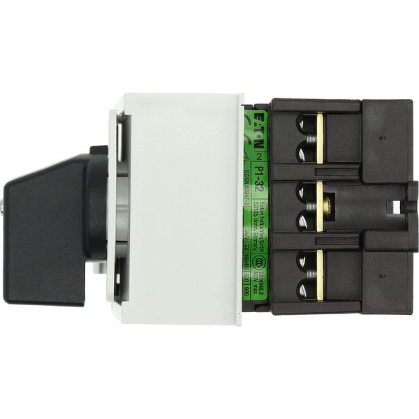 On-Off switch, P1, 32 A, service distribution board mounting, 3 pole, with black thumb grip and front plate image 18