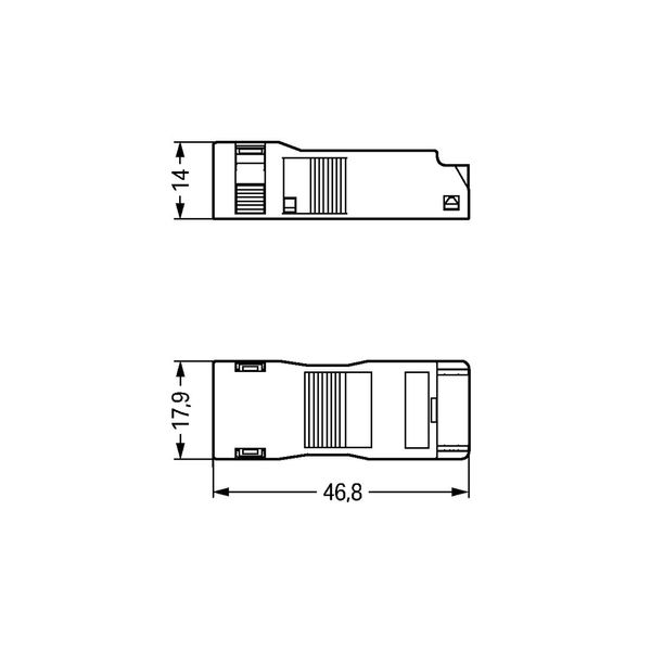 Strain relief housing 3-pole with locking clip black image 3