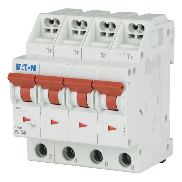 Miniature circuit breaker (MCB) with plug-in terminal, 4 A, 4p, characteristic: C image 1