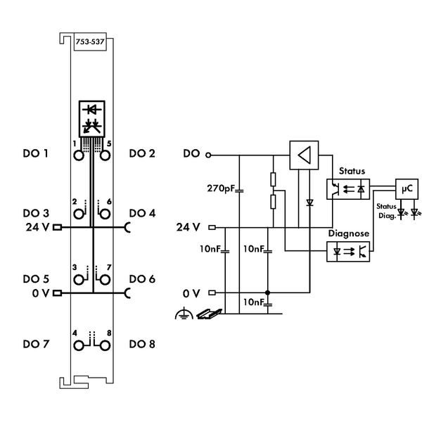 8-channel digital output 24 VDC 0.5 A light gray image 4