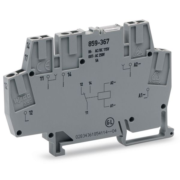 859-367 Relay module; Nominal input voltage: 115 VAC; 1 changeover contact image 2