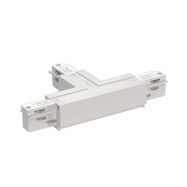 EUTRAC T-coupler, protection conductor right, white RAL 9016 image 1