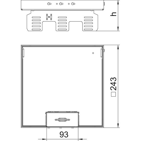 RKSN2 UZD3 9VS20 Square cassette with cord outlet 243x243mm image 2