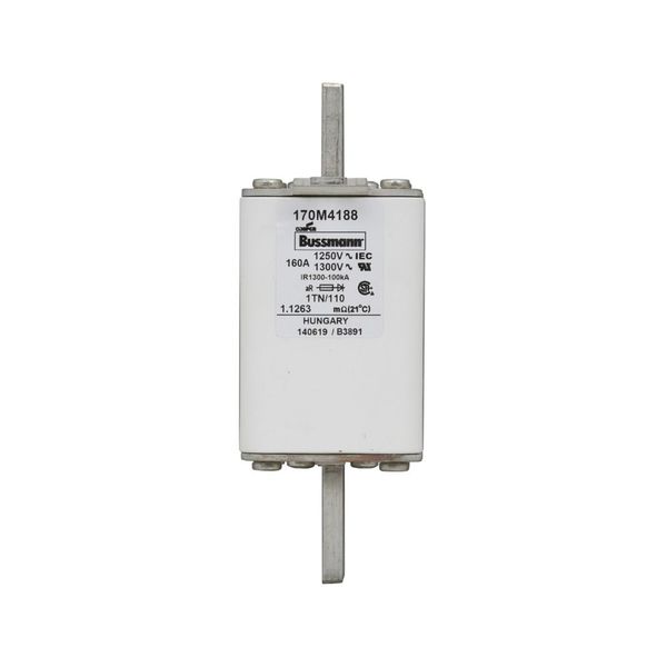 Fuse-link, high speed, 160 A, AC 1250 V, size 1, 53 x 66 x 138 mm, aR, DIN, IEC, type T indicator image 5