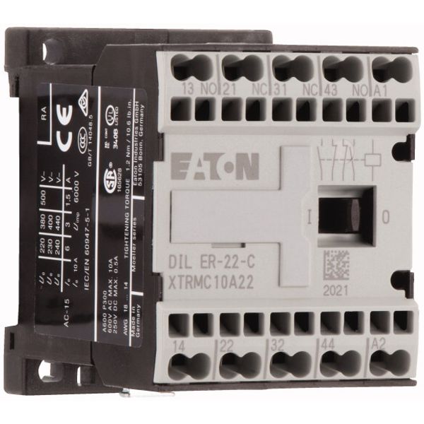 Contactor relay, 230 V 50 Hz, 240 V 60 Hz, N/O = Normally open: 2 N/O, N/C = Normally closed: 2 NC, Spring-loaded terminals, AC operation image 4