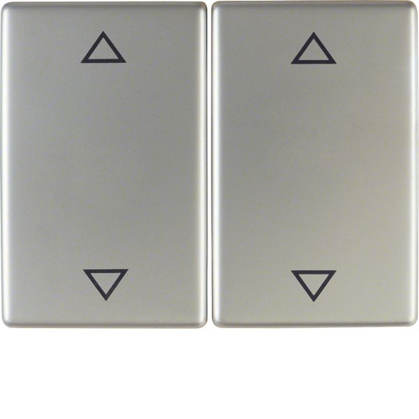 Rocker 2gang imprinted arrows symbol, K.5, stainless steel, metal matt image 1