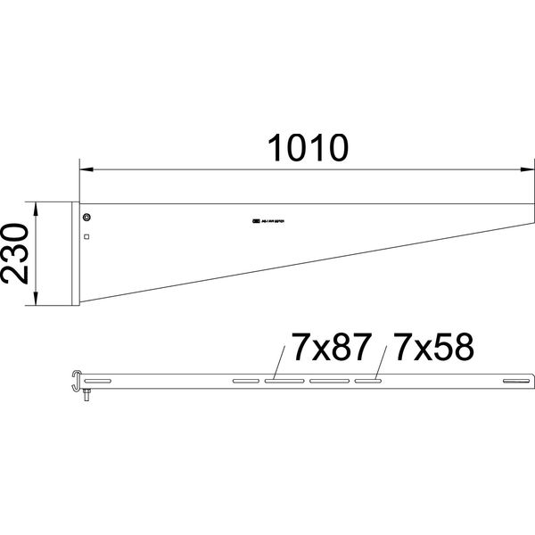 AS 55 101 FT Support bracket for IS 8 support B1010mm image 2