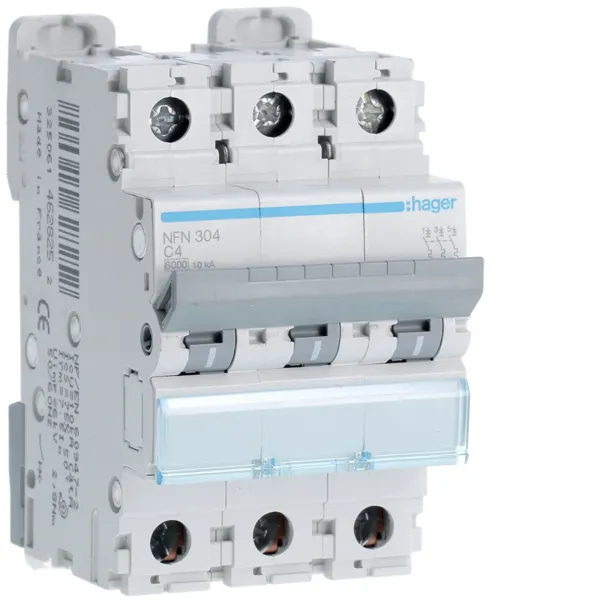 Circuit breaker 3P 4A C 6/10kA 3M image 1