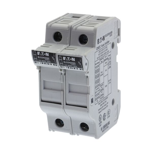 Fuse-holder, LV, 30 A, AC 600 V, 10 x 38 mm, CC, 2P, UL, DIN rail mount image 8