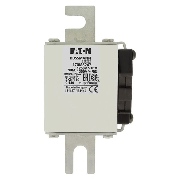 Fuse-link, high speed, 1100 A, AC 600 V, DIN 2, 61 x 77 x 138 mm, aR, DIN, IEC, single indicator image 17