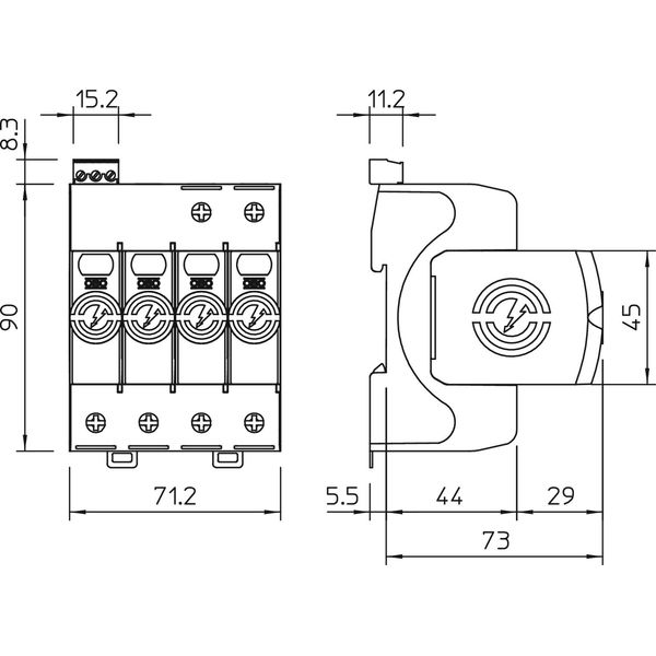 V20-3+NPE+FS-320 SurgeController V20 3-pole with NPE + RS 320V image 2