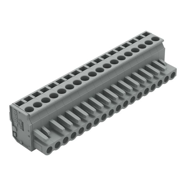 1-conductor female connector, angled CAGE CLAMP® 2.5 mm² gray image 1