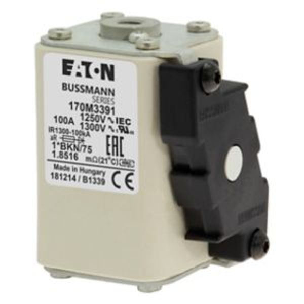 Fuse-link, high speed, 100 A, AC 1250 V, compact size 1, 45 x 59 x 75 mm, aR, IEC, UL, single indicator image 4