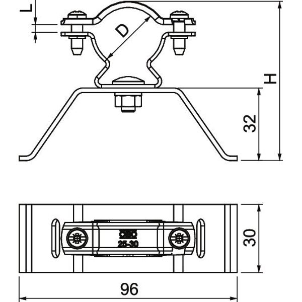 isCon HS 26 VA Cable bracket with tight.strap for  isCon condcutor, grey ¨26mm image 2