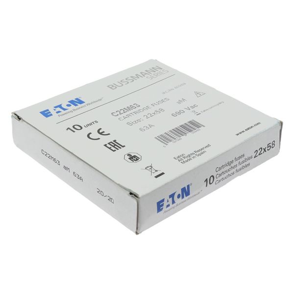 Fuse-link, LV, 63 A, AC 690 V, 22 x 58 mm, aM, IEC image 12