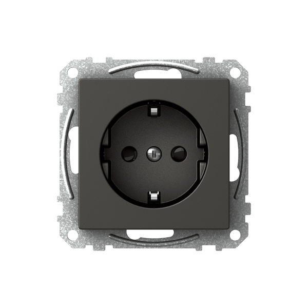 Exxact single socket-outlet earthed screwless anthracit image 4