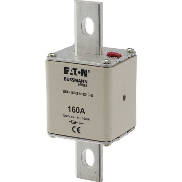 Fuse-link, high speed, 160 A, DC 1000 V, NH2, 54 x 61 x 150 mm, gBat, IEC, bolted connection image 2