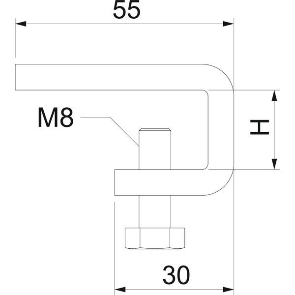 KL 20 FT Hold-down clamp  20mm image 2