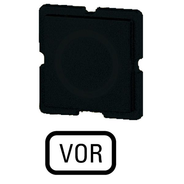 Button plate for push-button, Inscription: VOR, 25 x 25 image 1