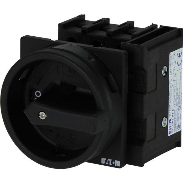 Main switch, P1, 40 A, flush mounting, 3 pole + N, STOP function, With black rotary handle and locking ring, Lockable in the 0 (Off) position image 2