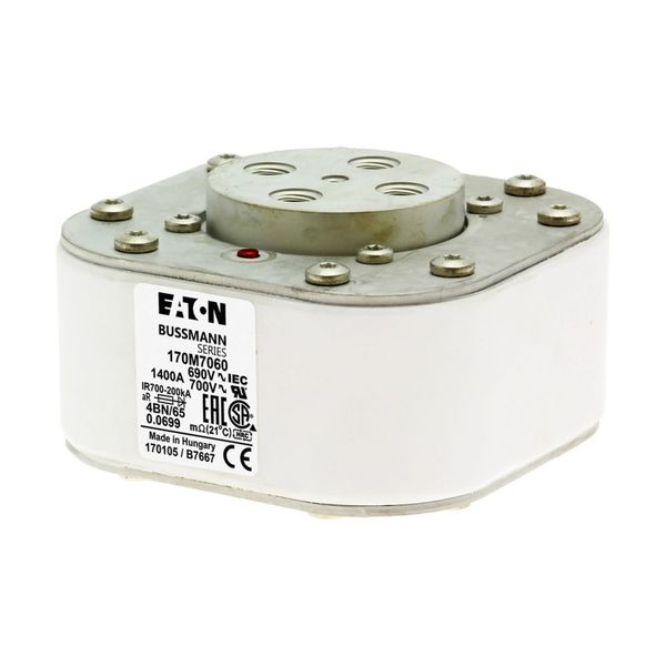 Fuse-link, high speed, 1400 A, AC 690 V, size 4, 67 x 105 x 105 mm, aR, IEC, single indicator image 14