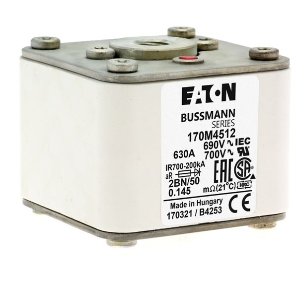 Fuse-link, high speed, 500 A, AC 1250 V, size 2, 59 x 59 x 150 mm, aR, IEC, single indicator image 5