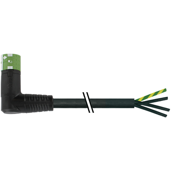 MQ15 female 90° with cable PUR 4x1.5 bk UL/CSA+drag chain 2m image 1