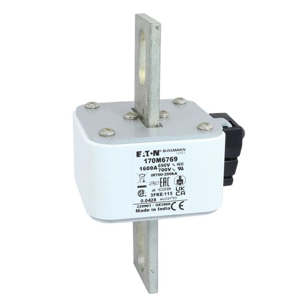 Fuse-link, high speed, 1600 A, AC 690 V, size 3, 76 x 92 x 139 mm, aR, IEC, UL, single indicator image 19