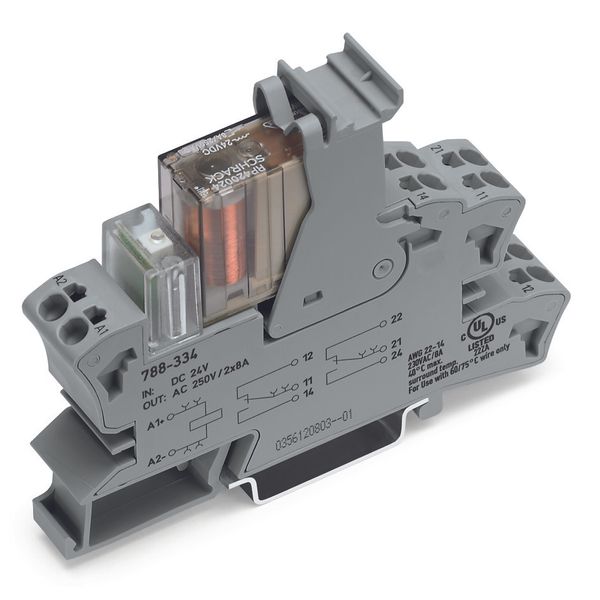 Relay module Nominal input voltage: 110 VDC 2 changeover contacts image 3