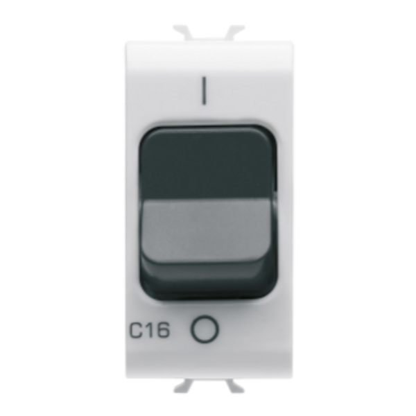 MINIATURE CIRCUIT BREAKER - C CHARACTERISTIC - 1P+N 16A 230Vac - 1 MODULE - GLOSSY WHITE - CHORUSMART image 1