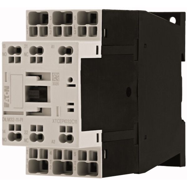 Contactor, 3 pole, 380 V 400 V 15 kW, 1 N/O, 1 NC, 220 V 50/60 Hz, AC operation, Push in terminals image 2