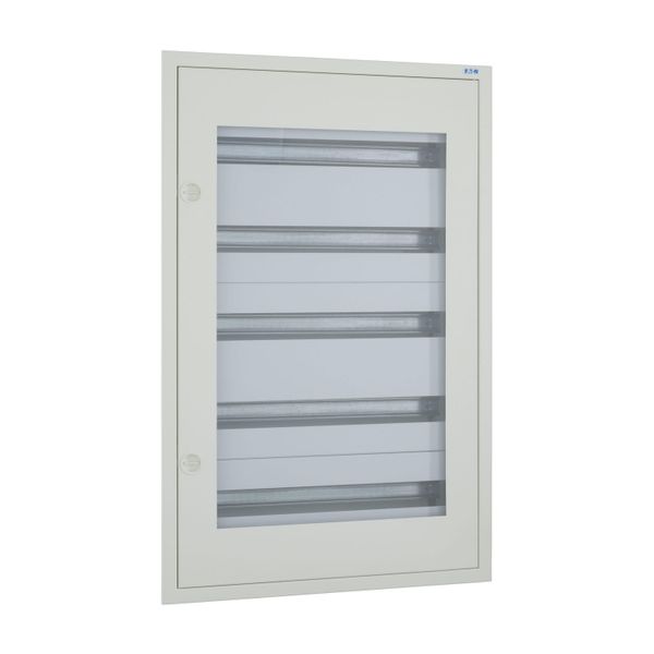 Complete flush-mounted flat distribution board with window, white, 24 SU per row, 5 rows, type C image 8